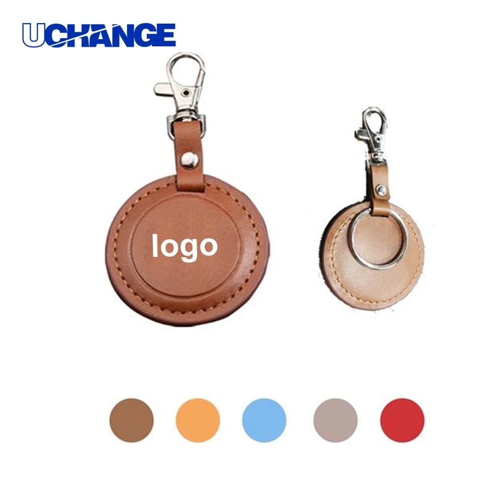 Custom Round PU Leather Keychain Accessory 1