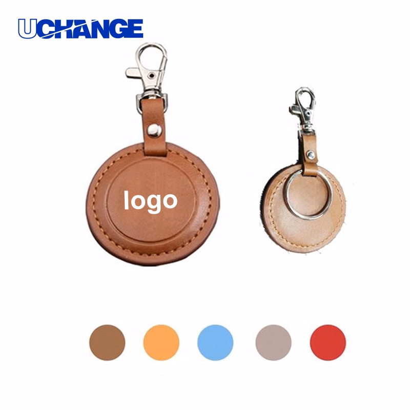 Custom Round PU Leather Keychain Accessory