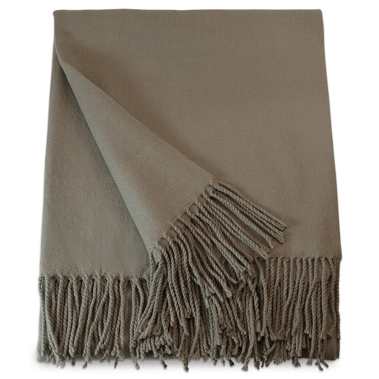 Gray Acrylic Throw Blanket 1