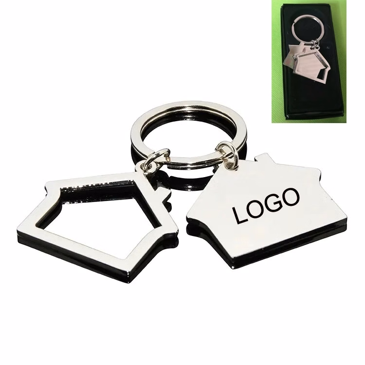 House Shape Decorative Metal Key Chain