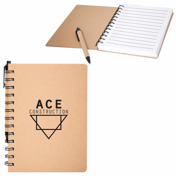 Cardboard Notebook with Paper Pen