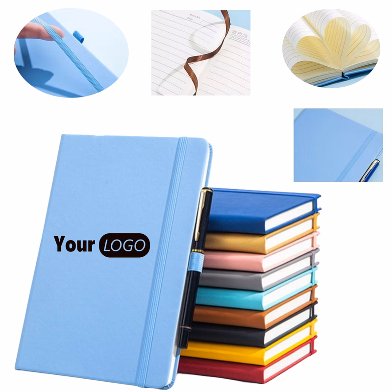 8.3 x 5.8 Inch PU Leather Elastic Band Notebook