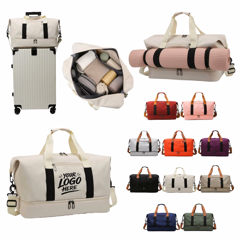 32L Waterproof Gym Travel Duffel Bag with Shoe Pocket