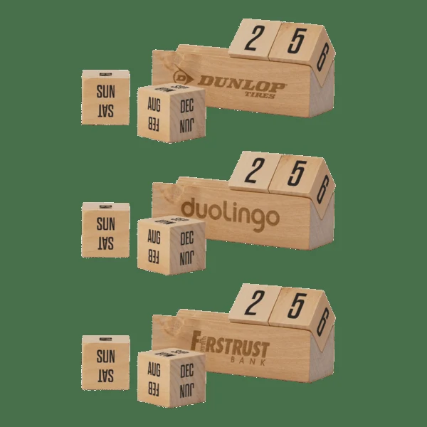 Boa 4" Laser Engraved Wooden Perpetual Calendar 1