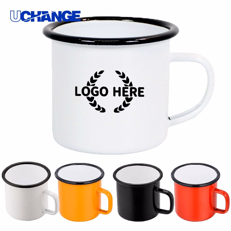 Black Enamel Coffee Mug Container (12 Oz)