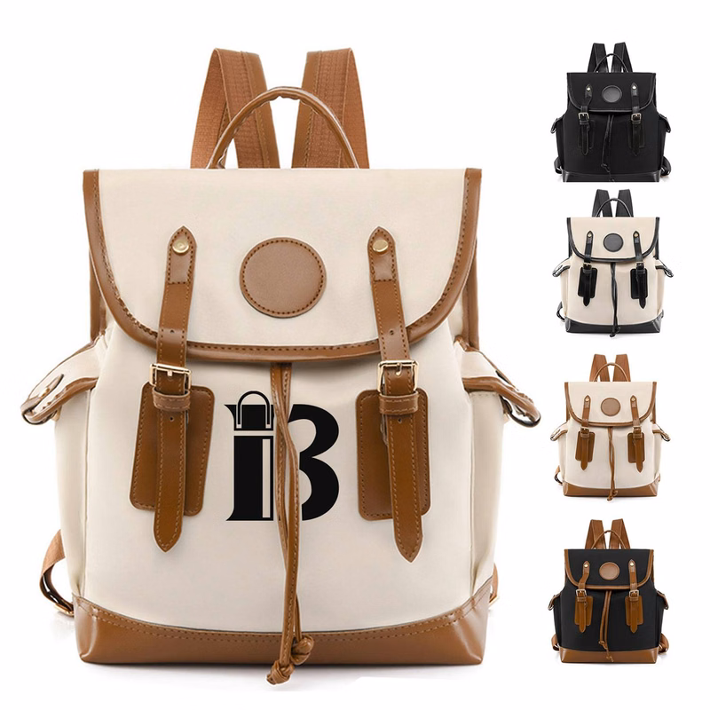 Oxford PU leather casual and large capacity backpack