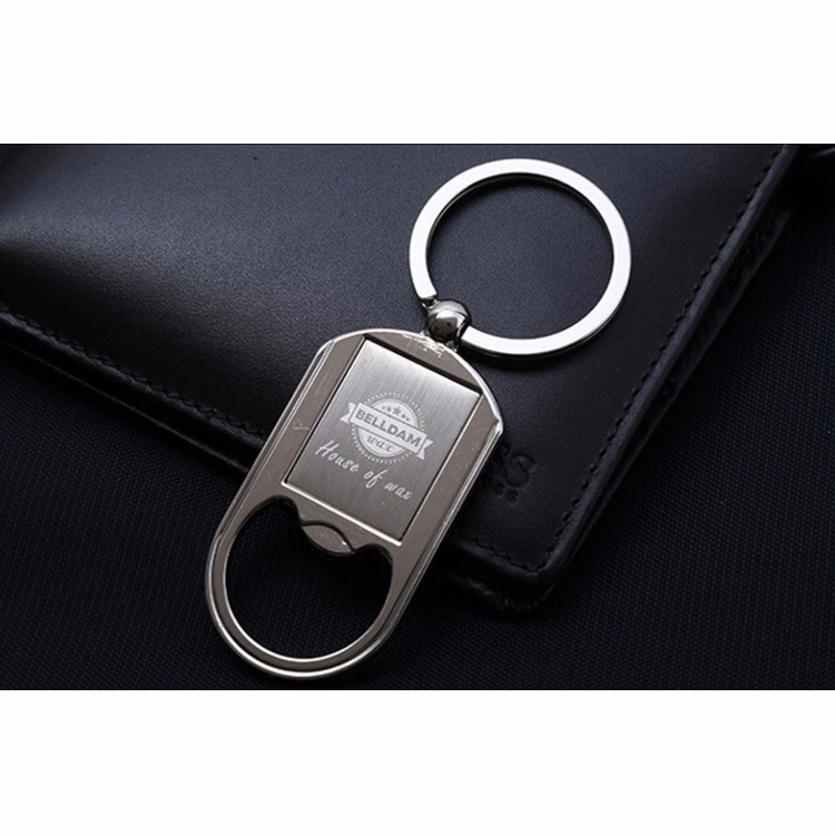Zinc Alloy Round Edge Rectangle Shape Bottle Opener Key Chains