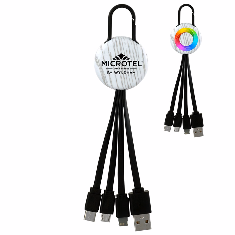 WHITE WOOD CLIP 3 IN 1 CHARGING CABLE