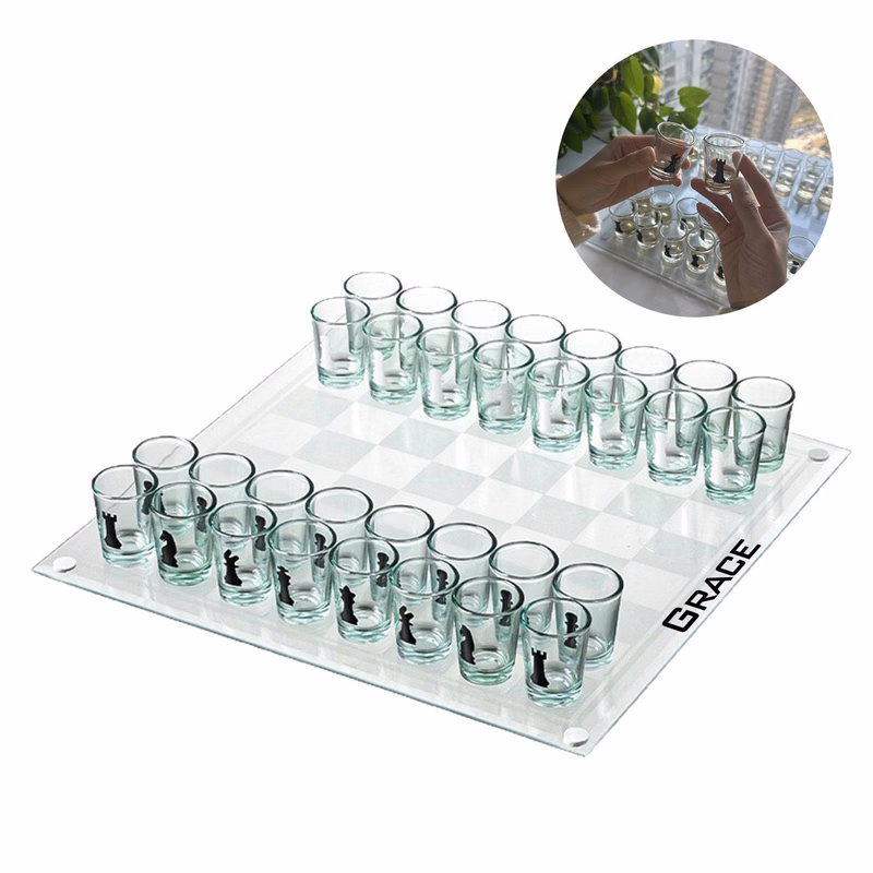 0.5oz Wine Glass International Chess Set