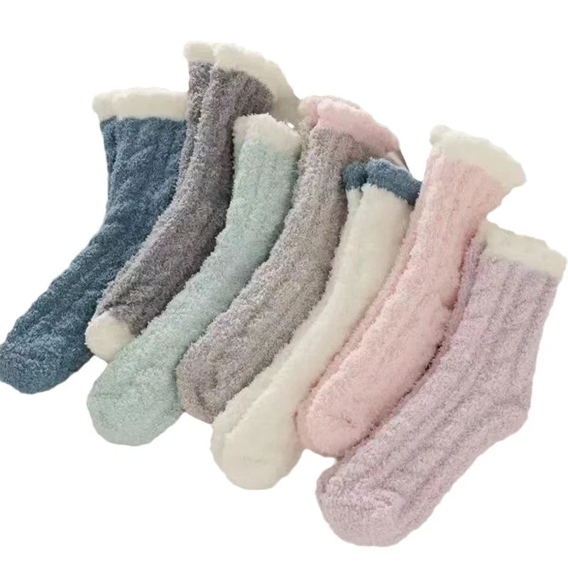 Fuzzy Crew Socks Womens super soft warm stretchy 1