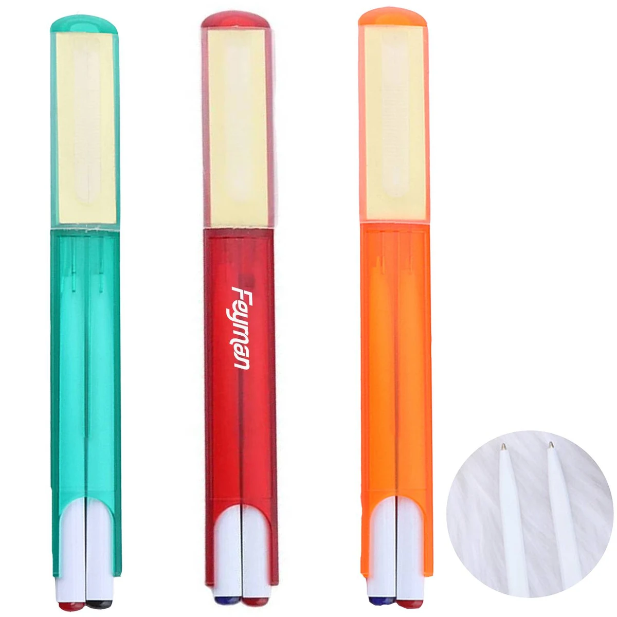 2 Color Plastic Ballpoint Pen w/ Sticky Note 1