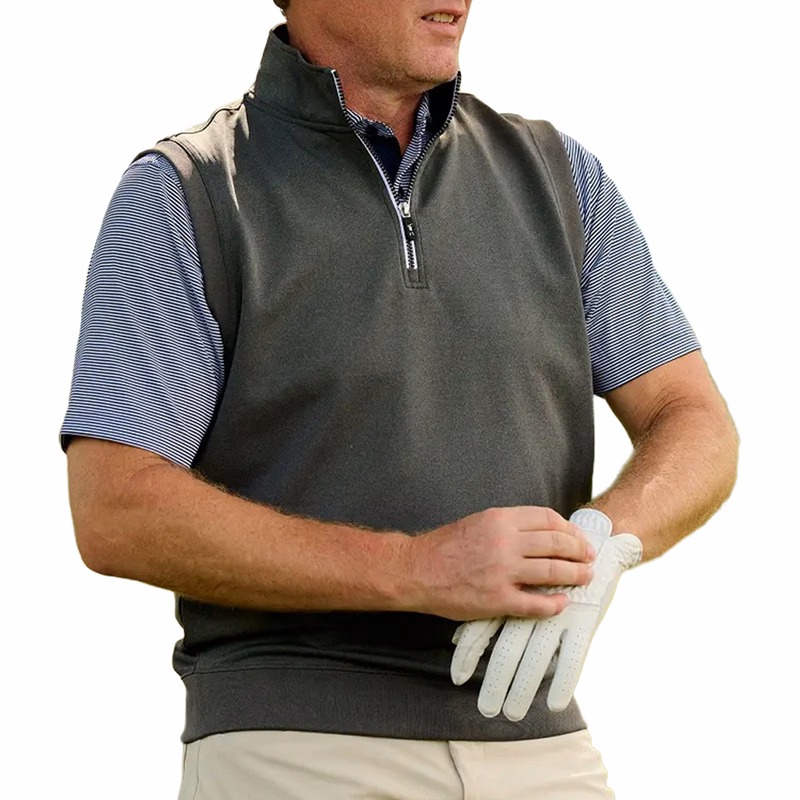 Fairway & Greene® Caves Solid Quarter Zip Vest with UPF 50+ sun protection