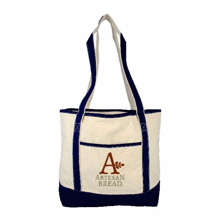 Colorful Navy Cotton Boat Tote