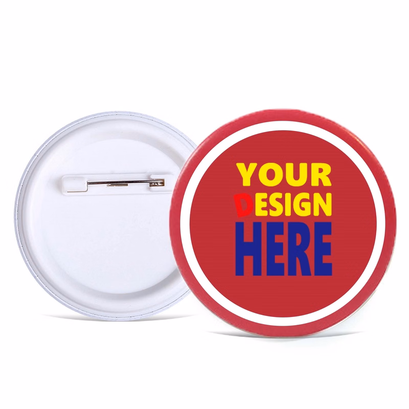 Full Color Round Button w/Safety Pin MOQ50