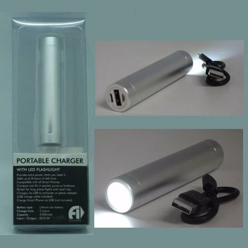 2 in one power bank with LED flashlight