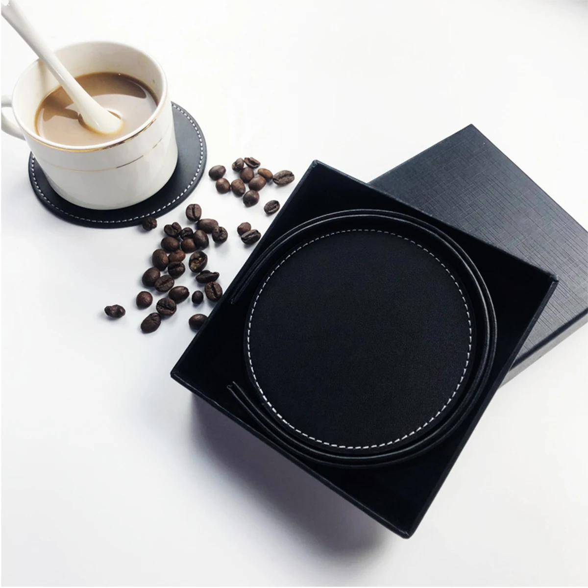 Full Color PU Leather Drink Coasters 1