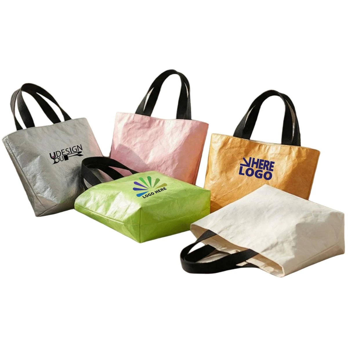 Eco-Friendly Crinkled Paper-Look Tote Tear-Resistant Hand Bag 1