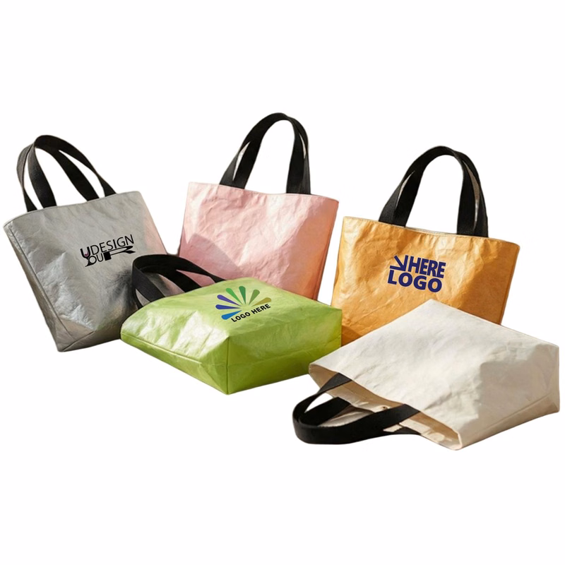Eco-Friendly Crinkled Paper-Look Tote Tear-Resistant Hand Bag
