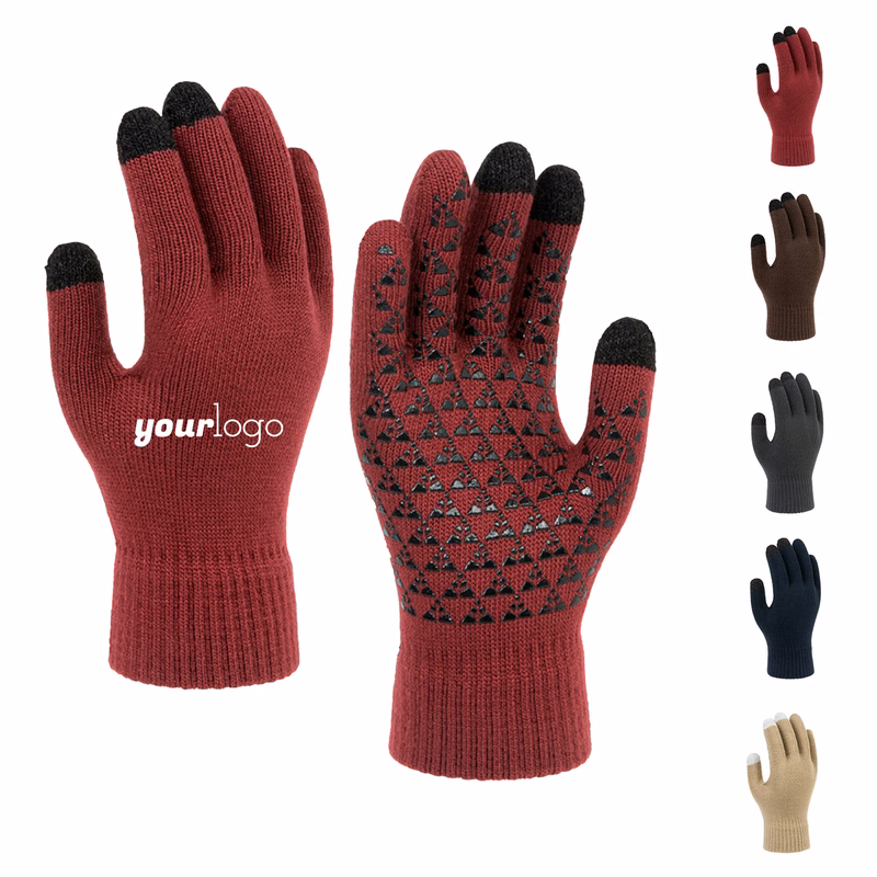 Thermal Stretch Touchscreen Gloves with Anti-Slip Silicone Palm