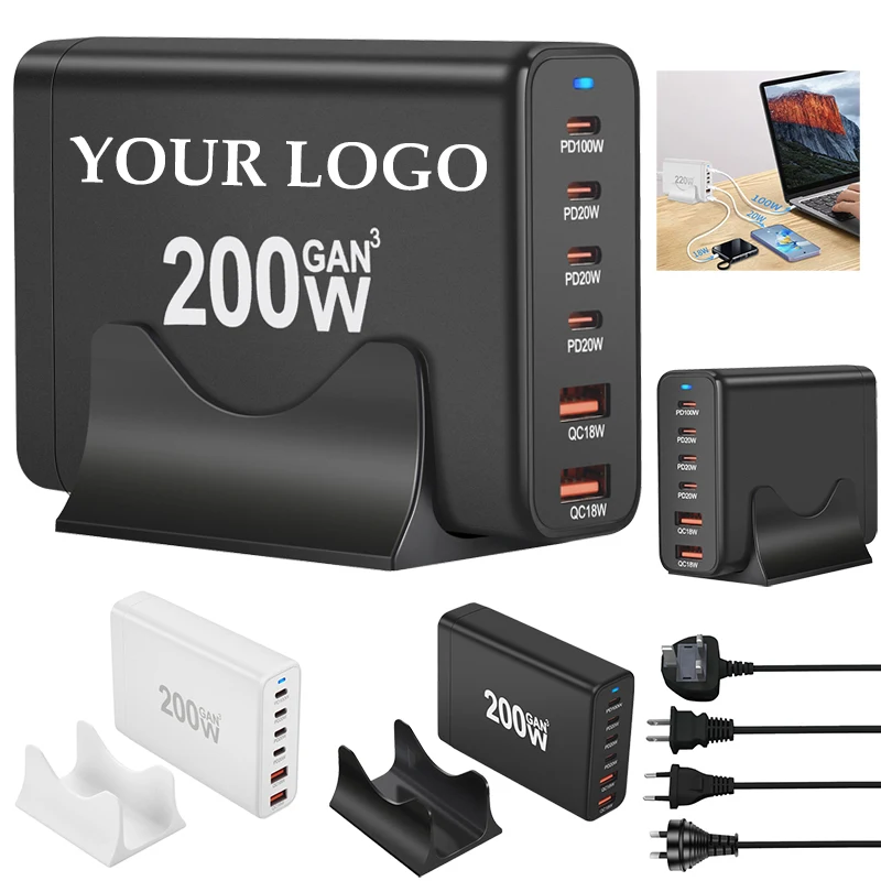 6-Port 200W USB Charger Station Wall Adapter 1