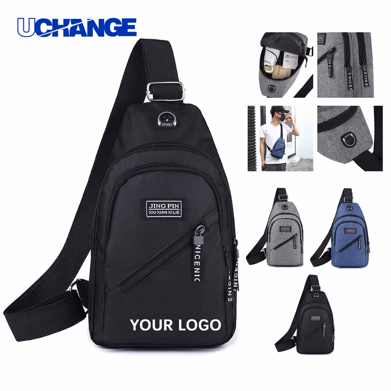Oxford Sling Backpack Bag with Earphone Port 13" x 6.7" x 3.54"