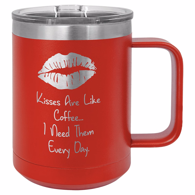 Polar Camel 15 oz. Red Vacuum Insulated Mug with Slider Lid