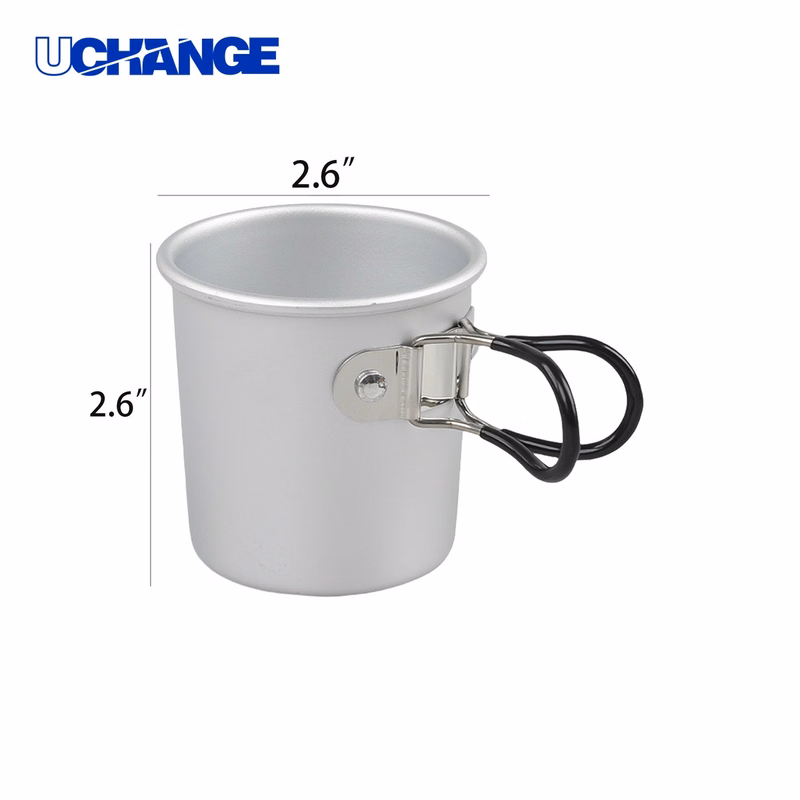 Outdoor Aluminum Alloy Cup Container with Foldable Handle (10oz)