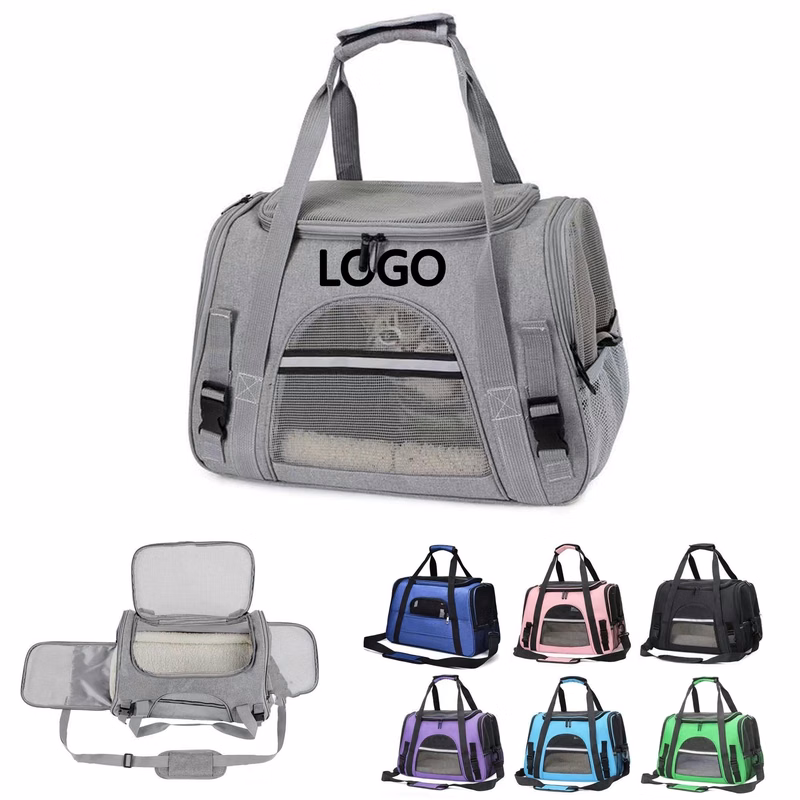Pet Travel Carrier Bag with Mesh Windows for Dogs and Cats