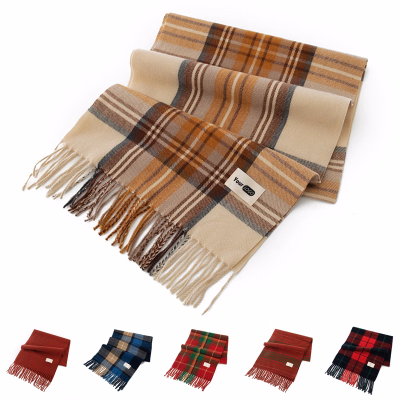 Imitation Cashmere Warm Christmas Plaid Scarf