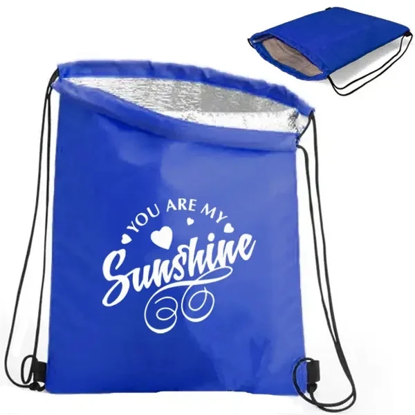 210D Polyester Drawstring Insulated Cooler Bag 1