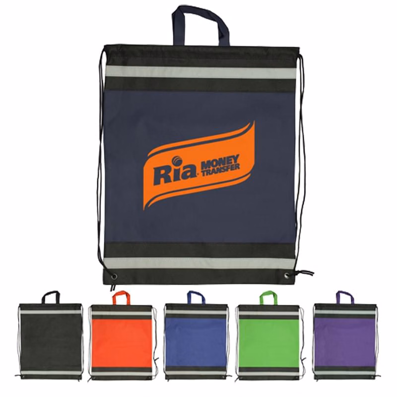 Drawstring Backpack - Large Non-Woven Reflective Sports Pack