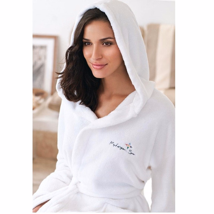 Hooded Fleece Coral Robe