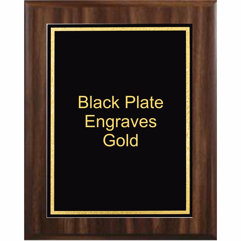 5" x 7" Cherry Finish Plaque with a Black Florentine Frame Designer Plate