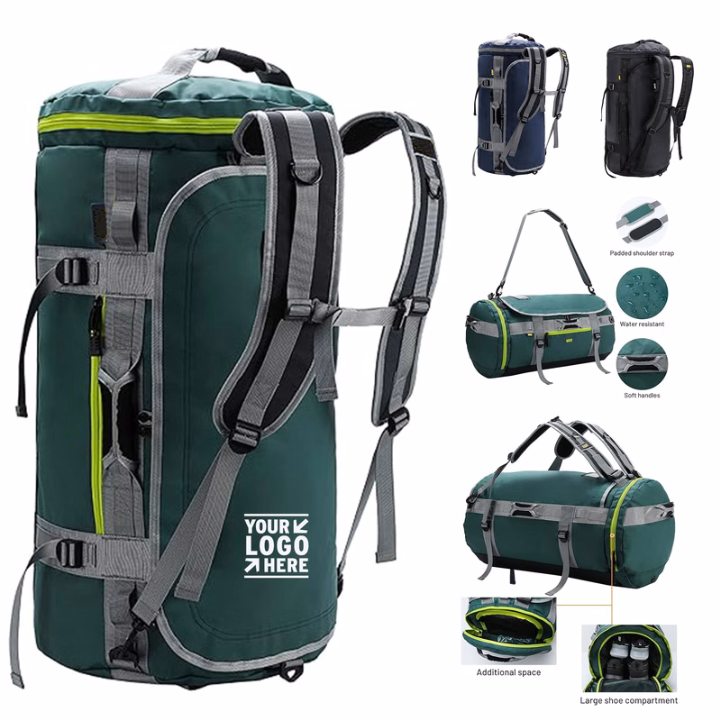 Large Duffel Backpack Sports Gym Water Resistant Bag with Shoe Compartment