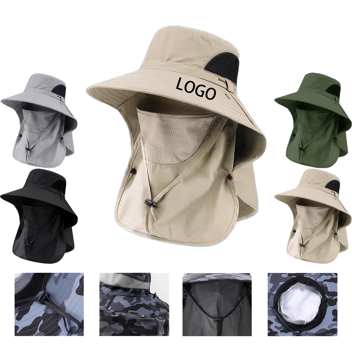 Summer Hiking Fishing Face Shield Sun Hat 1