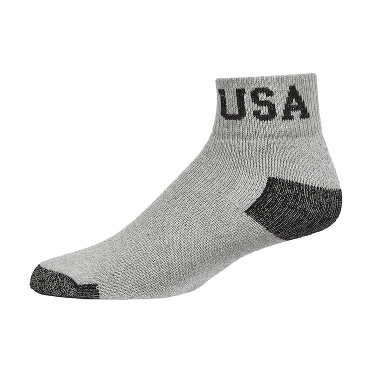 Adult Quarter Sports Socks - Gray with Charcoal Size 9-11