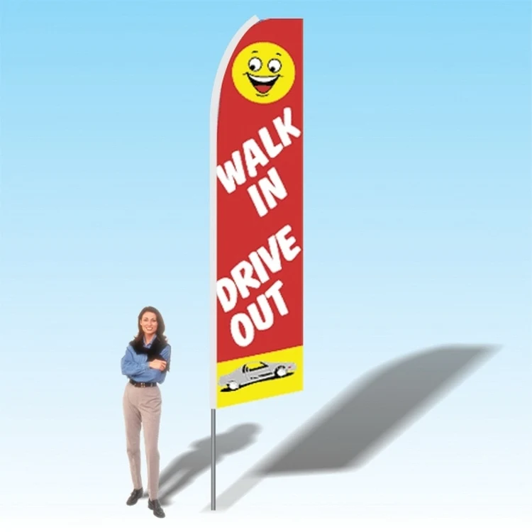 15FT Walk In Drive Out Advertising Banner Flag 1