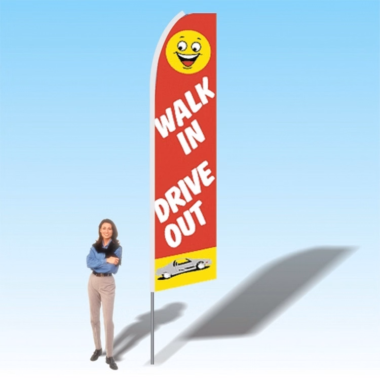 15FT Walk In Drive Out Advertising Banner Flag
