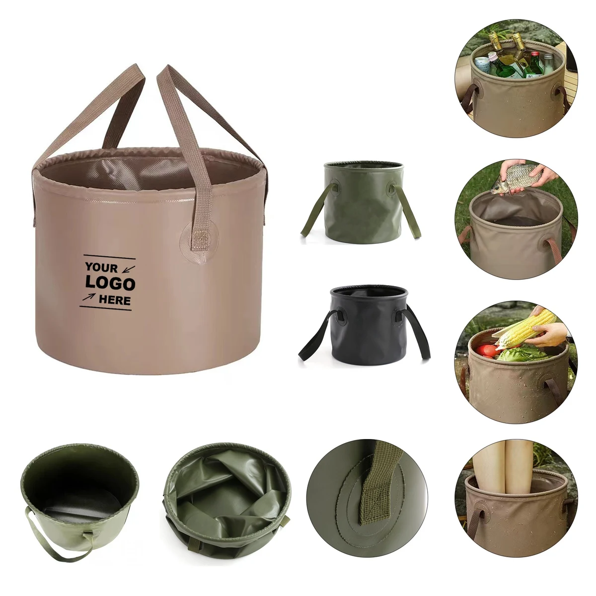 10L/2.6 Gallon Portable Outdoor Collapsible Bucket 1