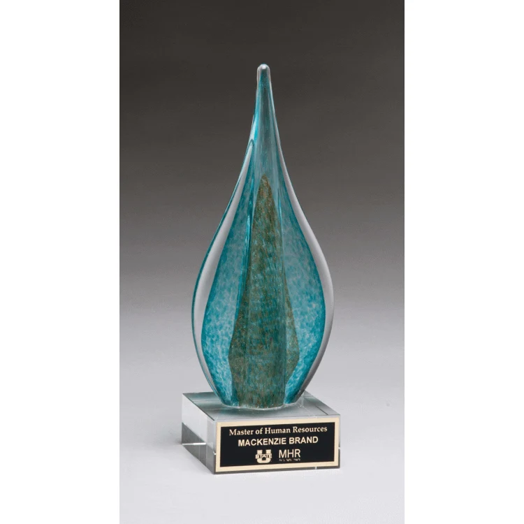 Gold Rush Green Art Glass 11.5" 1