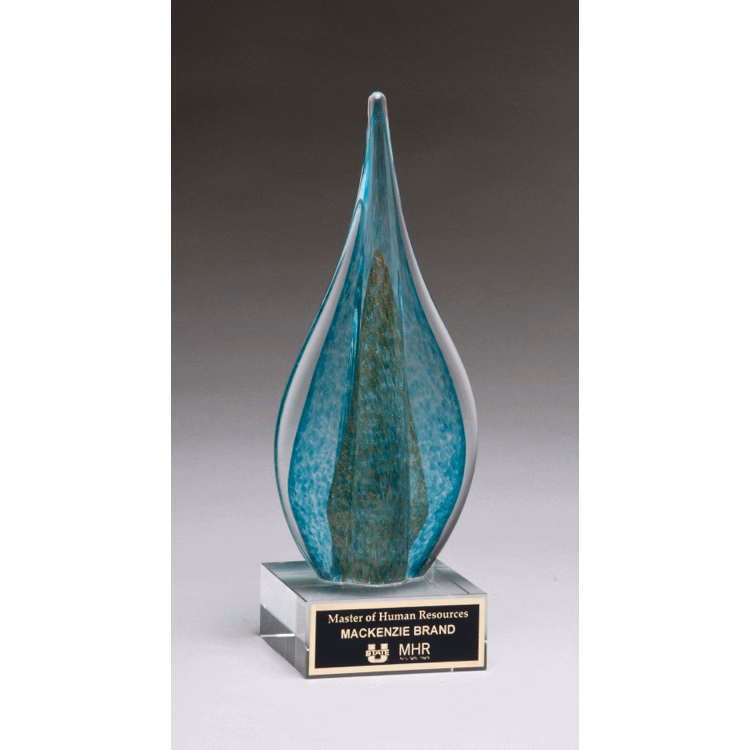 Gold Rush Green Art Glass 11.5"