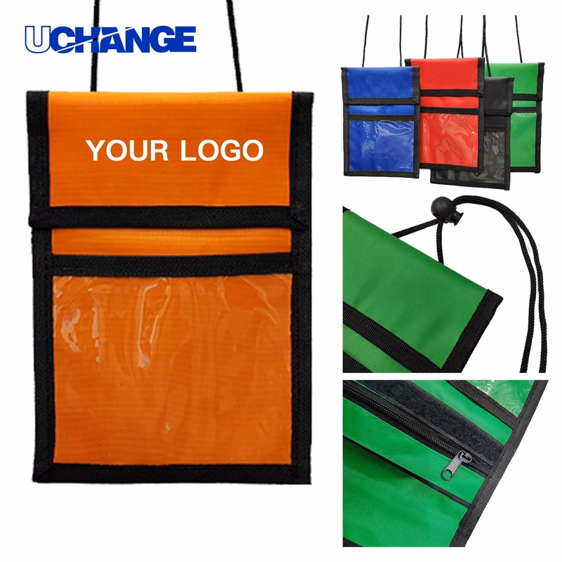Oxford Badge Holder Neck Wallet Organizer