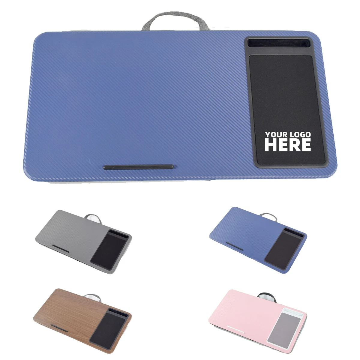 Lap Desk w/Device Ledge Mouse Pad & Phone Holder
1