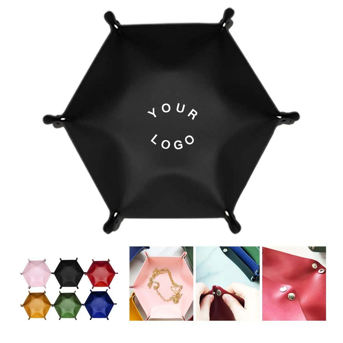 Foldable PU Leather Organizer Box for Desk Use 1