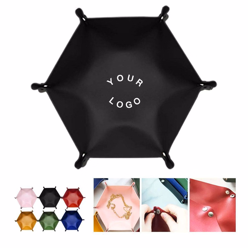 Foldable PU Leather Organizer Box for Desk Use