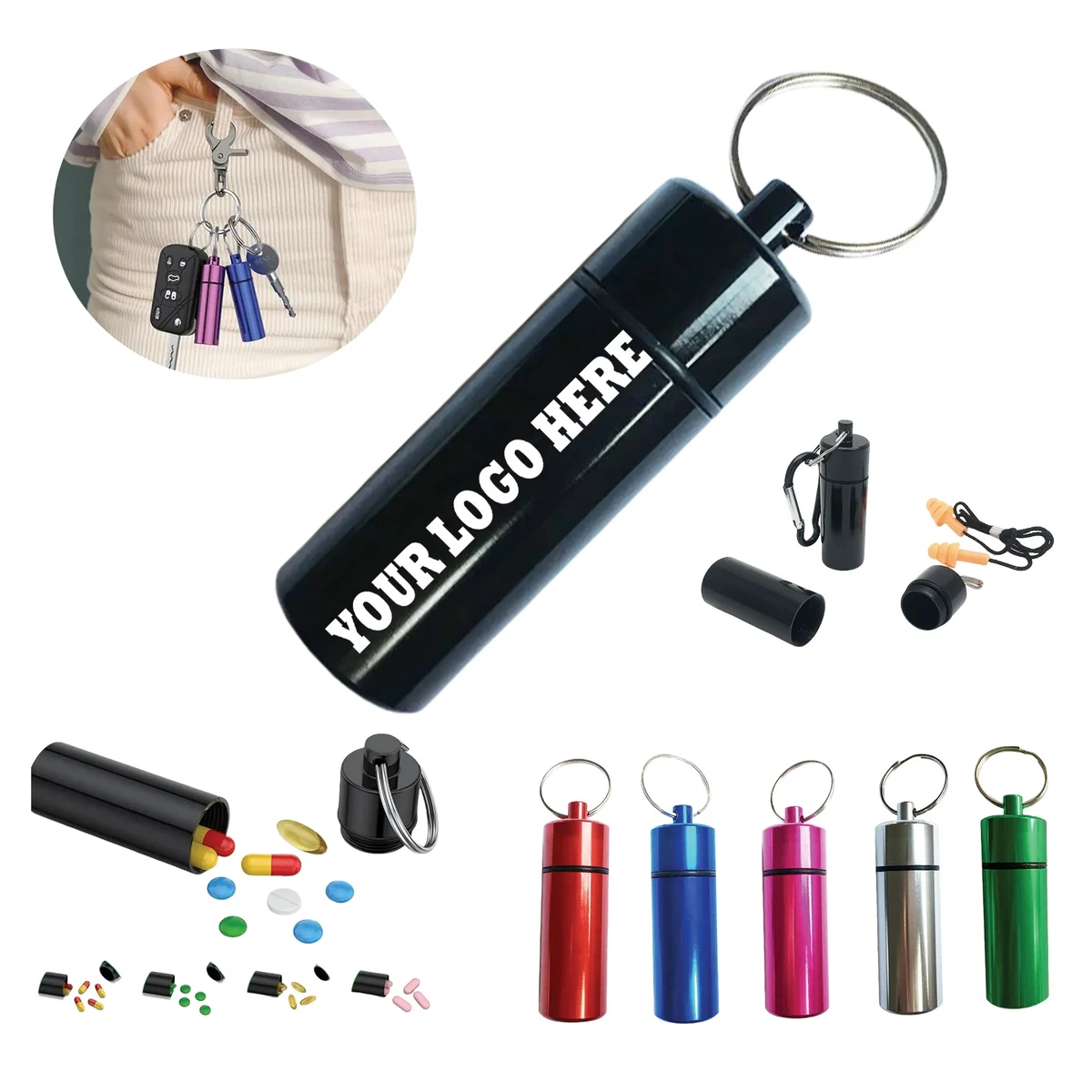 Small Portable Pill Case With Keychain 1