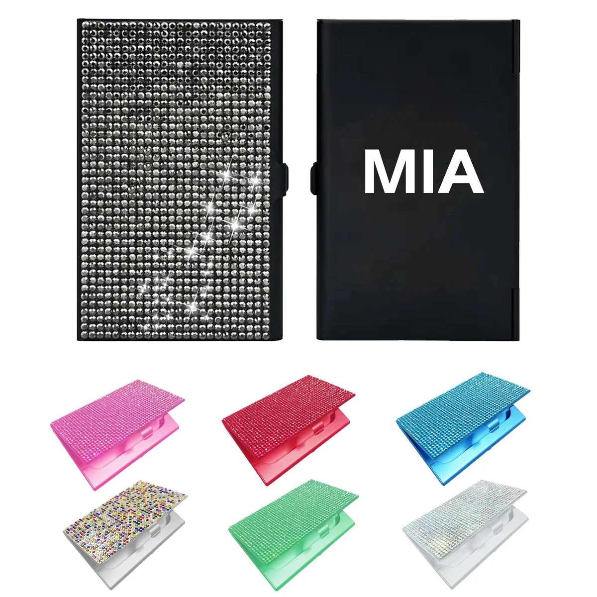 Stainless Steel Rhinestone Business Card Holder 1