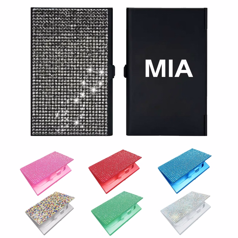 Stainless Steel Rhinestone Business Card Holder