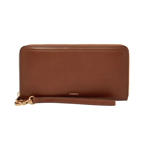 Fossil Logan RFID Zip Around Clutch - Brown 1