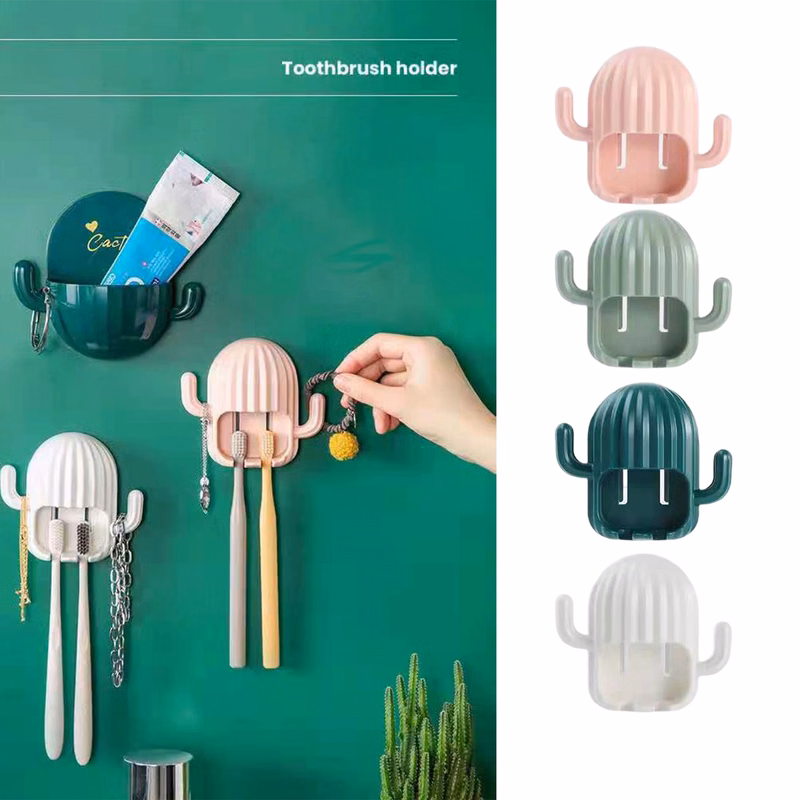 Cactus-shaped toothbrush holder